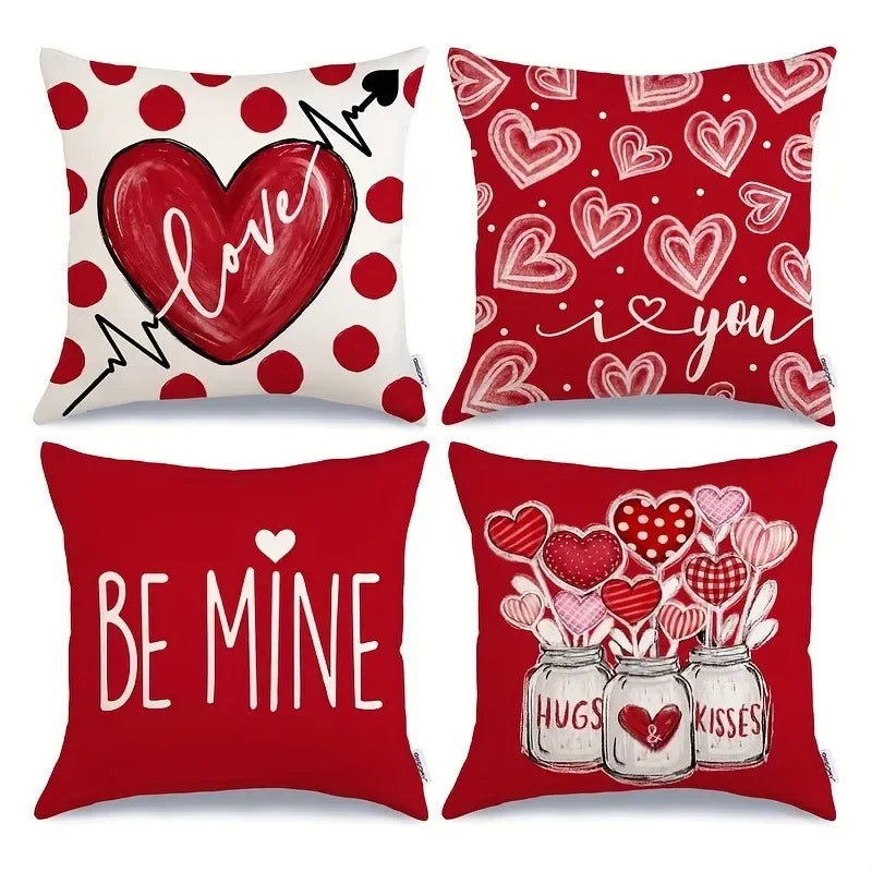 Axyaa Love Bottle Pattern Pillowcase for Home Sofa Decor