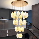 Axyaa Ceramic Petal Chandelier: Elegant Lighting for Hotel Lobby, Living Room, or Bedroom