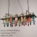 Axyaa Rust Metal Wine Bottle Chandelier Pendant Lamp for Bars and Restaurants