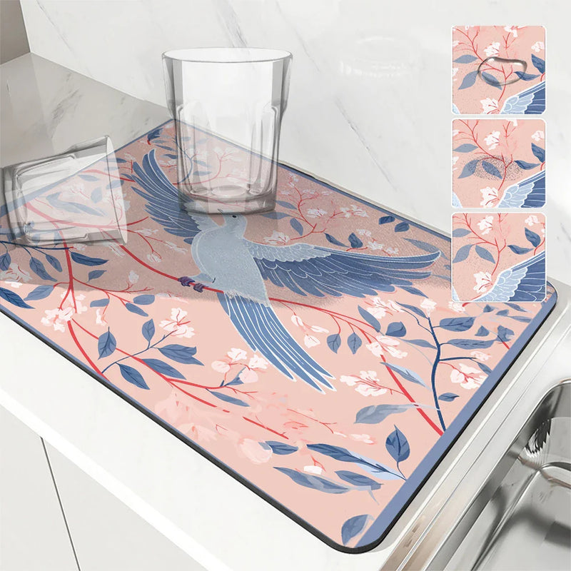 Axyaa Absorbent Draining Mat for Kitchen and Bathroom