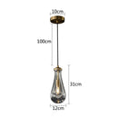 Axya Brass Water Drop Glass Pendant Light - Nordic Luster Hanging Fixture