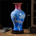 Axyaa Crystal Glazed Ceramic Vase for Home Decor - Living Room, Study, or Entryway
