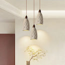 Axyaa Micro Cement Wabi Sabi Chandelier for Zen Tea Room & Bedroom Lighting