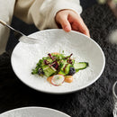 Axyaa Japanese White Deep Tableware Set: Soup, Salad Plates, Microwave-Safe - 8-inch/9-inch Bowls