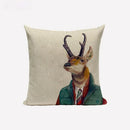 Axyaa Cute Animal Linen Cushion Cover 45*45cm for Child Sofa Home deco