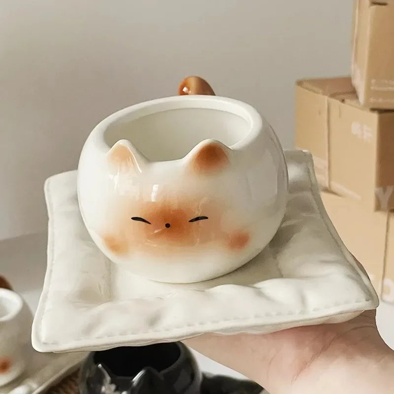 Axyaa Siamese Cat Ceramic Mug - Creative Coffee Cup for Home & Office