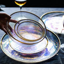 Axya Glass Plate Bowl Set: Nordic Design, Steak & Salad Plates, Transparent Color, Creative Tray
