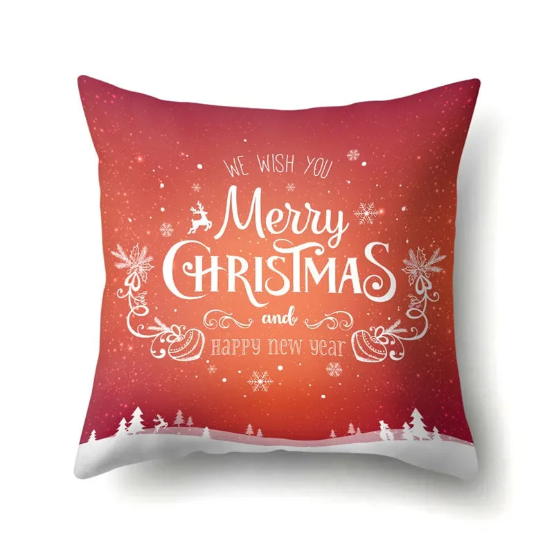 Axyaa Christmas Santa Claus Print Pillow Cover 45X45CM
