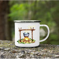 Axyaa Mountain Handle Camping Mug - Adventure Begin Enamel Cup for Camper Lovers