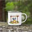 Axyaa Mountain Handle Camping Mug - Adventure Begin Enamel Cup for Camper Lovers