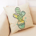 Axyaa Cactus Linen Pillowcase for Home Décor