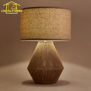 Axyaa Wabi-sabi Hemp Rope Table Lamp LED E27 Desk Light for Home Hotel