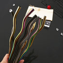 Axyaa Stainless Steel Reusable Metal Straws Set - 8Pcs Bar Accessory & Cocktail Party Favor