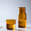 Axyaa 550ml Bedside Water Carafe and Glass Set in Blue, Amber, Teal, Grey Glass