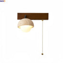 Axyaa LED Wall Lamp Interior Up Down Rotate Yellow Travertine White Glass