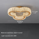 Axyaa Dimmable Crystal Ceiling Lamp for Elegant Living Room & Bedroom Decor