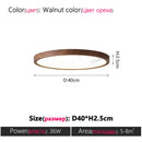 Axyaa Modern Walnut Wood Grain LED Ceiling Lamp
