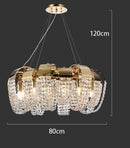 Axyaa Crystal Chandelier, Stair Pendant Light, Modern Living Room Lighting