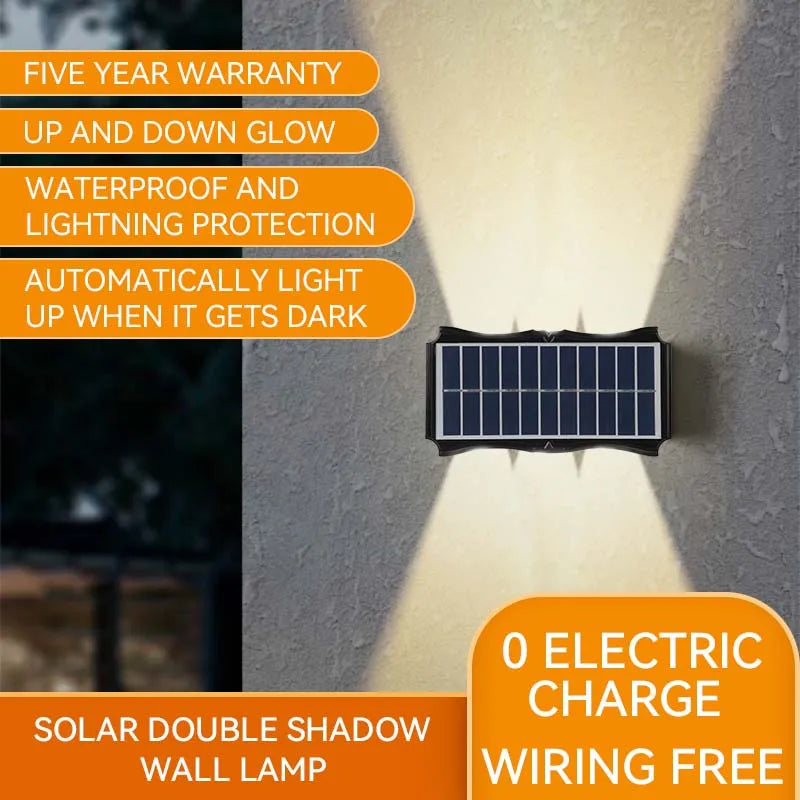 Axyaa Solar LED Outdoor Wall Lamps Illuminate Balcony Garden Decor