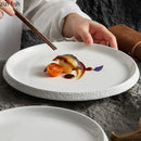 Axyaa Ceramic Dinner Plate Set - Round Tableware for Main Dishes, Steak, Sushi, and Desserts
