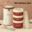 Axyaa Stainless Steel Insulated Lunch Box Set with Cutlery and Thermal Bag