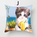 Cat Pattern Cushion Cover 45x45cm - Ideal Sofa & Home Decor Gift by Axyaa