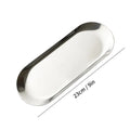 Axyaa Stainless Steel Oval Serving Tray Snack Dish Sushi Plate