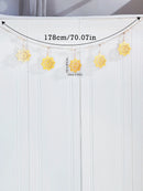 Axyaa 8-Pointed Star Acrylic Flag with Wooden Beads, Eid & Ramadan Ornaments