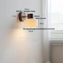 Nordic Modern Rotate LED Wall Light Fixture by Axyaa - White Ceramic Walnut Wood