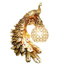 Axyaa Resin Art Peacock Wall Lamp: Retro Aesthetic European Style for Bedrooms and Corridors