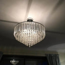 Axyaa Vienna 3-Light Crystal Flush Ceiling Light – Antique Brass Elegance