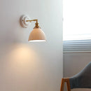 Axyaa Ceramic LED Wall Sconce with Knob Switch, Nordic Modern Style for Bedroom and Bathroom