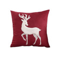 Axyaa Christmas Tree Deer Embroidery Cushion Cover 45x45cm Soft Velvet Square Pillow