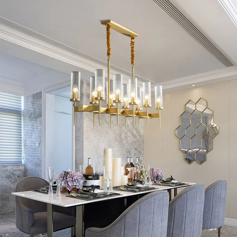 Axyaa Nordic Gold Chandelier: Luxury LED Pendant Lighting Fixture