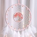 Axyaa Dream Catcher Pink Tree of Life Crystal Stone Hanging Ornaments Decor Gift