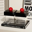 Acrylic Cotton Ball & Swab Holder by Axyaa - Vanity Organizer Canister Jar