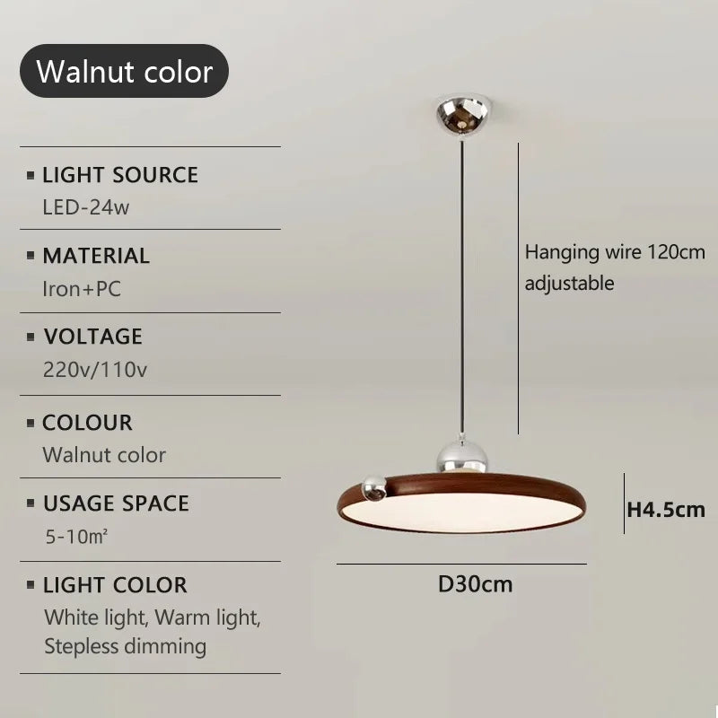 Axyaa Nordic LED Saucer Pendant Light for Kitchen Bar Living Room Decor