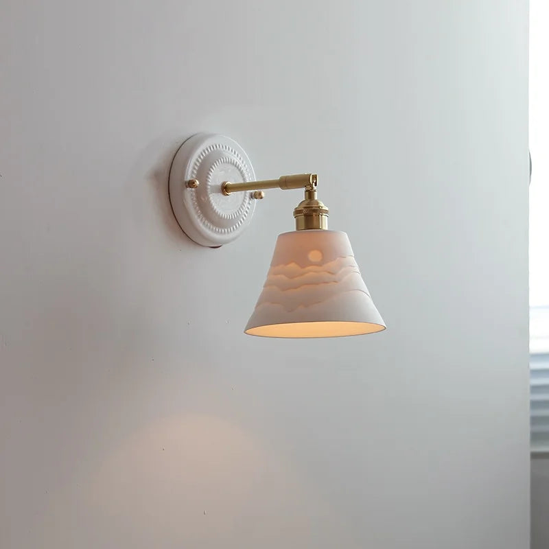 Axyaa Nordic Ceramic LED Wall Lights for Bedroom Living Room Decoration
