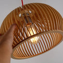Axyaa Wooden Birdcage Pendant Lamp for Home Decor & LED Lighting