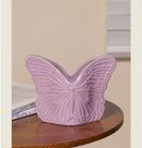 Axyaa French Cream Light Luxury Ceramic Vase with Retro Butterfly Flower Arrangement