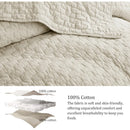 Axyaa Cotton King Size Quilt Bedding Set with 2 Pillow Shams, Soft & Lightweight Texture