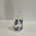 Kawaii Butterfly Glass Cup Bamboo Lid Straw 500ml Axyaa Tumbler Cup Glasses