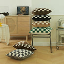 Axyaa Multicolor Checkerboard Lamb Fleece Cushion Cover 45X45