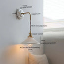 Axyaa Modern Nordic LED Stair Lamp with Pull Switch - Cream Wall Light for Bedroom