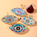 Axyaa Devil Eye Prints Ceramic Jewelry Storage Tray Oval Porch Decor Ornaments