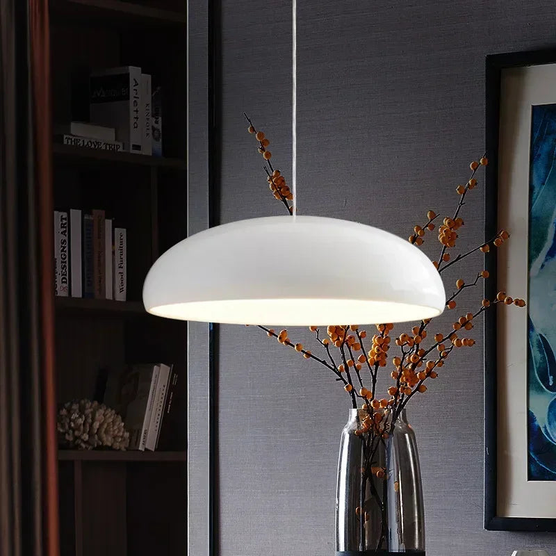 Axyaa Round LED Pendant Chandelier, Aluminum Lampshade, Modern Nordic Design