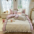 Axyaa Spring Lace Bedding Set: Quilt Cover, Bed Sheet - Fresh Pastoral Style