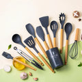 Axyaa Silicone Cookware Utensils Set with PP Handle and Measuring Spoon