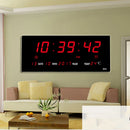 Axya Digital Wall Clock: Time Day Date Temperature Display Large LED Calendar Desk-Wall