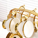 Axya Elegant Bone Coffee Set for 6 - European Style Noble Tea Pot & Cups